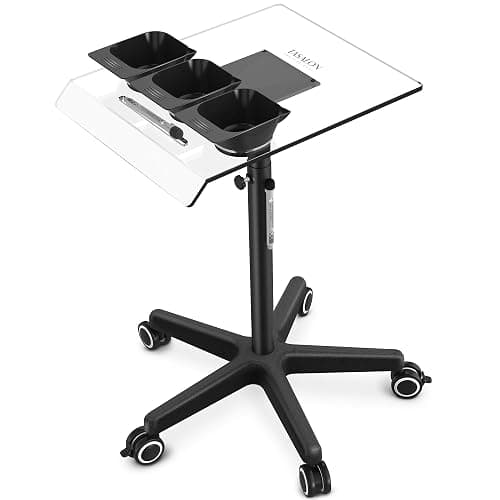 TASALON Ultimate Remarkable Color Station Salon Tray on Wheels, Cart with 3 Bowls, Adjustable Salon Service Rolling Tray, Hairdresser Color Station with Wheels - Hairstylist - Image 1