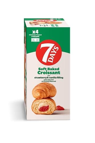 7Days Soft Croissant Multipacks (16 Pack), Strawberry Vanilla, 4 Boxes, Non-GMO Breakfast Pastry (2.12oz, Pack of 16) thumbnail 4