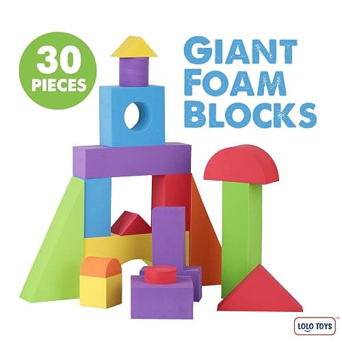 LOLO TOYS Large Building Foam Blocks for Toddlers – Giant Jumbo Big Building Blocks (30 Pieces) thumbnail 4