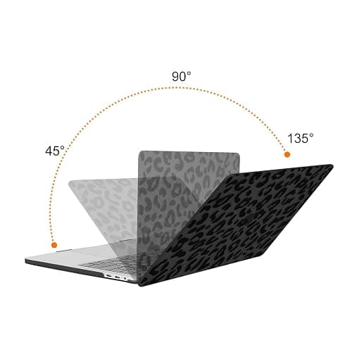 MOSISO Compatible with MacBook Pro 15 inch Case 2019-2016 Release A1990 A1707 with Touch Bar, Plastic Leopard Grain Hard Shell Case & Keyboard Cover Skin & Screen Protector, Black thumbnail 4