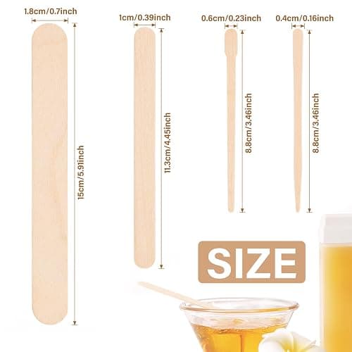 EWVVSS 4 Style 500 Pcs Waxing Sticks Assorted Wax Applicator Sticks For Body Legs Face With Small Medium Large Sizes Wood Popsicle Sticks For Waxing Or Wood Craft Sticks thumbnail 2