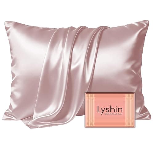 LYSHIN Pink Silk Pillowcase Standard Size with Hidden Zipper | 19 Momme Mulberry Silk Pillow Cases for Skin and Hair, Anti-Acne, Hypoallergenic, Cooling, Beauty Sleep, Gifts for Women - Image 1