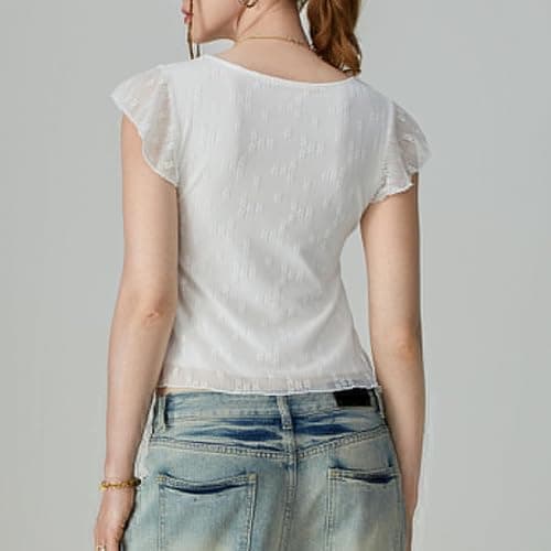 Meihuida Women's Lace Babydoll Cap Sleeve Tank Top thumbnail 3
