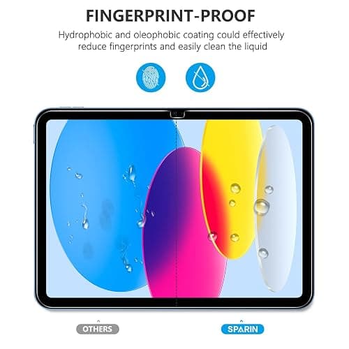 SPARIN 2 Stück Schutzfolie für iPad 11/10. Generation, iPad (A16) 11 zoll 2025/10,9 zoll 2022, 9H Härte Kratzfest Panzer Schutz Glas Folie thumbnail 10