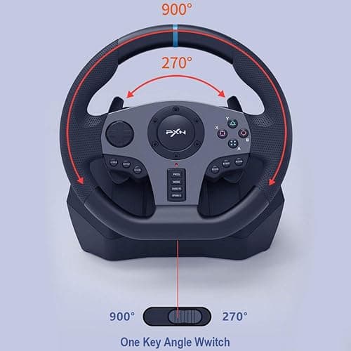 PXN V9 Gaming Racing Wheel pc Steering Wheel With Pedals and Shifter 270/900° Dual-Motor Feedback Driving gaming Racing Wheel for PC,PS4,PS3,Xbox One, Xbox Series X/S,N-Switch thumbnail 6