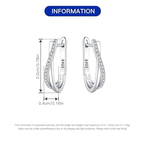 CYMYSS 925 Sterling Silver Hoop Earrings for Women, Small and Large Trendy Hoops Hypoallergenic Huggie Earrings Statement Fashion Jewelry Gifts for Sensitive Ear - Double Loop thumbnail 3