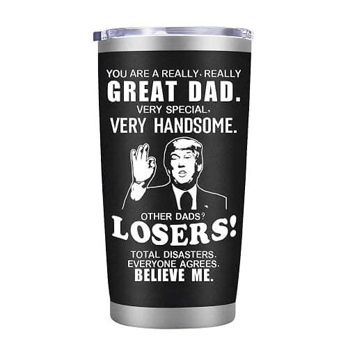 LEIOH Fathers Day Dad Gifts from Daughter Son,Dad Birthday Gifts,Fathers Day Birthday Gift for Men Papa Grandpa Uncle Stepdad,20 oz Tumbler Mug Black - Image 1