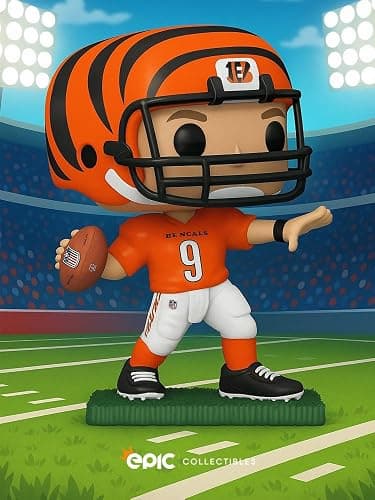 Epic Collectibles Pop Football: Bengals - Joe Burrow Vinyl Figure | Bundled with Box Protector Compatible for Funko thumbnail 2