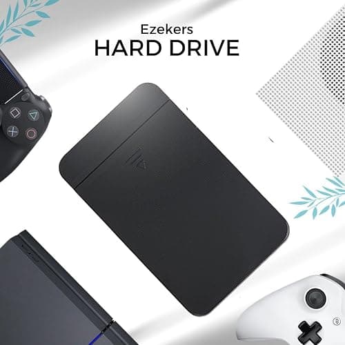 Ezekers Portable 500GB External Hard Drive - USB 3.0 & USB C for PC, Mac, PS5 (Storage Only), PS4, Phone (Android and iPhone 15/16/17) & Xbox - Ultra Fast thumbnail 2