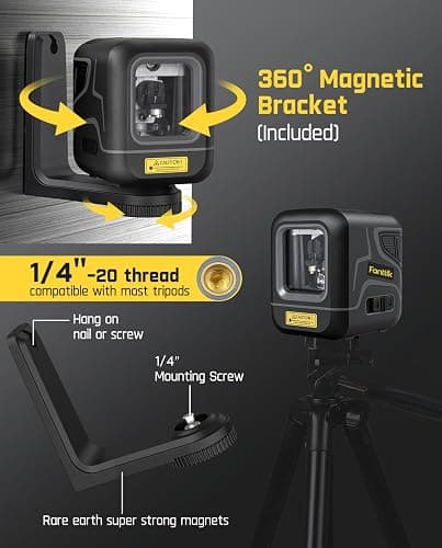 Fanttik D2 Pocket Green Laser Level, 100 ft Self-Leveling Cross Line Laser, Type-C Rechargeable, Rotatable 360 Degree, Pulse Mode, Magnetic Bracket, Carrying Pouch, for Picture Hanging and Home DIY thumbnail 8