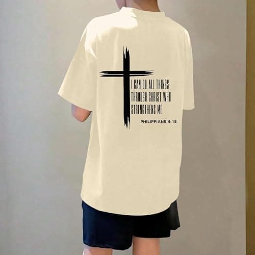 KEEVICI Boys Christian Graphic Tees God Jesus Shirts for Kids Cross Faith Bible Verse Inspirational Religious Cotton T Shirt thumbnail 5