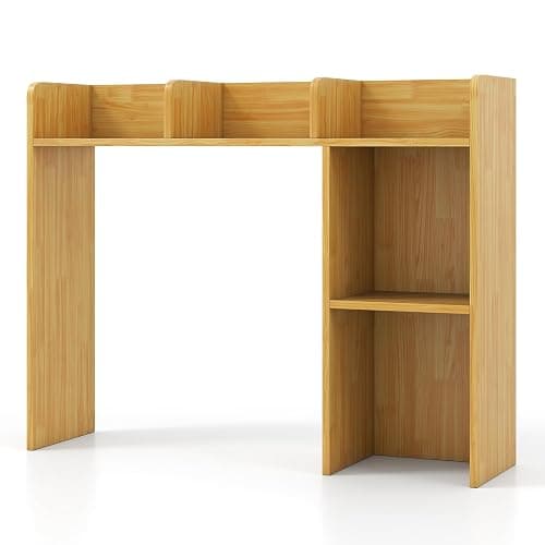 Tangkula Desktop Bookshelf, Countertop Storage Hutch with Shelves for Computer Desk, Desk 3-Tier Display Rack, Multipurpose Wood Desktop Hutch Storage Organizer for Dorm Office thumbnail 9