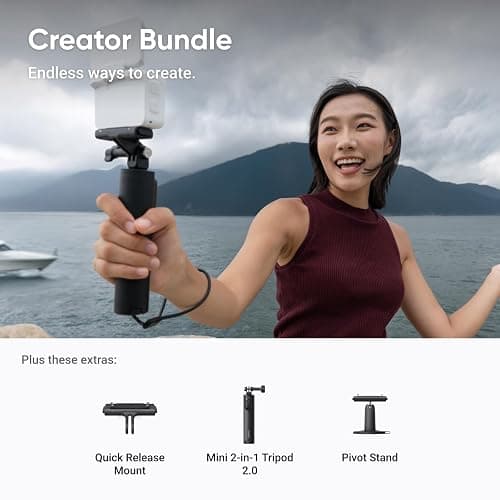 Insta360 GO Ultra Creator Bundle - Small 4K Vlogging Camera, Hands-Free, POV Cam, 1/1.28" Sensor, 53g Lightweight, 156° FOV, 200 Min Battery Life, Magnetic Wearable Action Camera for Sports, Vlog thumbnail 9