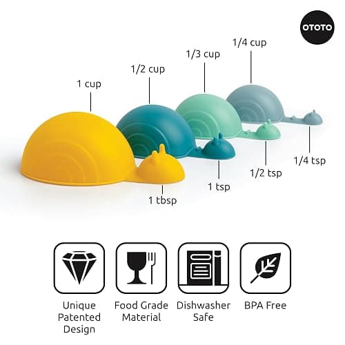 OTOTO Measuring Spoons Set - Teaspoons for Dry & Liquid Ingredients, BPA-free & Dishwasher Safe, Funny Gifts, Baking Accessories, Unique Kitchen Gadgets (Shelly) thumbnail 4