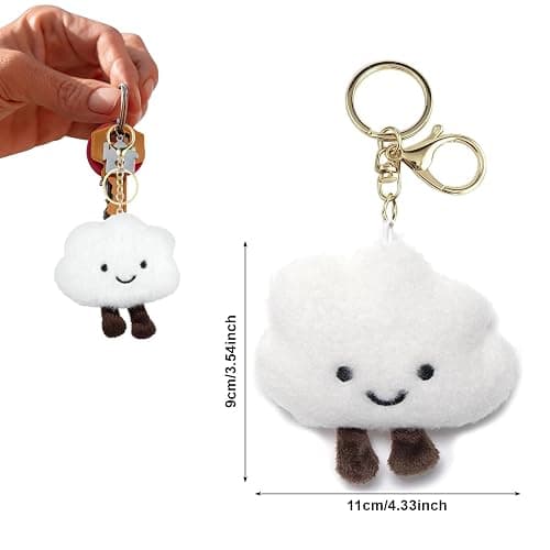 MOGITO Cute Cloud Keychain Plush Keyring, Fluffy Bag Charm Pendant for Women Girls, Soft Car Accessory for Backpack Purse Keys, plush keychain thumbnail 2