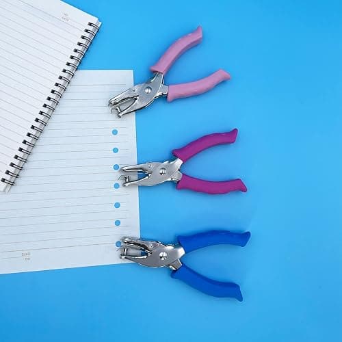 Single Hole Punch 1/4” Paper Hole Puncher for Crafts, One Hole Puncher with Blue Soft Grip Handle for Kids and Adults, Handheld Circle Punch for Paper Crafts in Home, Office, Classroom thumbnail 7