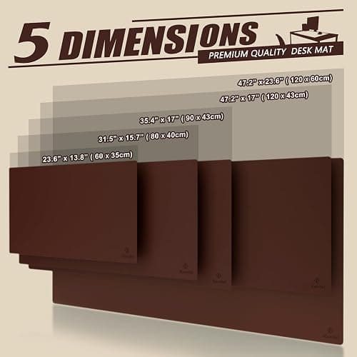 K KNODEL Large Office Desk Mat, Leather Mouse Pad (31.5"x15.7", Dark Brown) | Desk Pad, Keyboard Pad, Computer and Laptop Mat, Desktop Protector and Cover, Writing Pad and Blotter for Home Office thumbnail 4