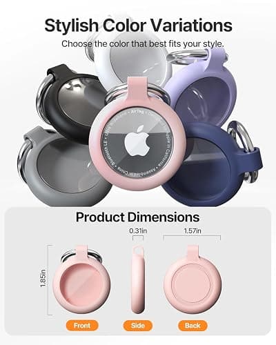 Airtag Keychain Holder for Apple Airtag, Soft TPU Case & Protective Cover with Scratch Resistance, Airtag Case Holder for Pet Collar, Kids, Luggage, Keys Pink thumbnail 7