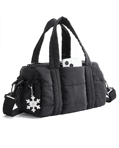 BAGSMART Reiki Mini Gym Bag for Women, Small Dance Bag, Mini Crossbody Bags for Women with Detachable Strap, 5L Shoulder Bag(9.8 * 5.9 * 5.9 inches), Black - Image 1