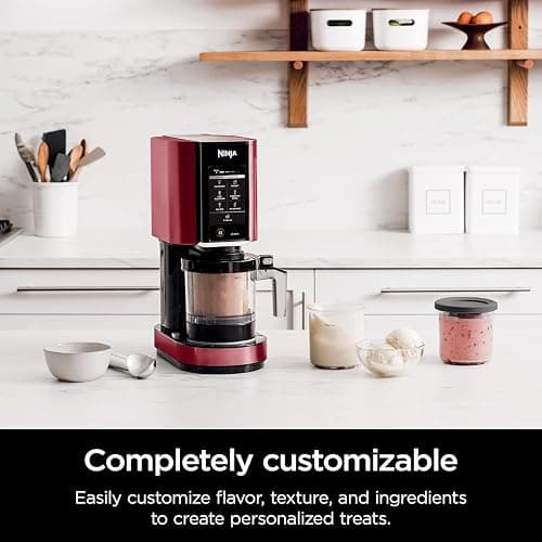 Ninja NC301 CREAMi, Ice Cream, Gelato, Milkshake, Sorbet, and Smoothie Bowl Maker, 7 One-Touch Programs, Red (Renewed) thumbnail 2