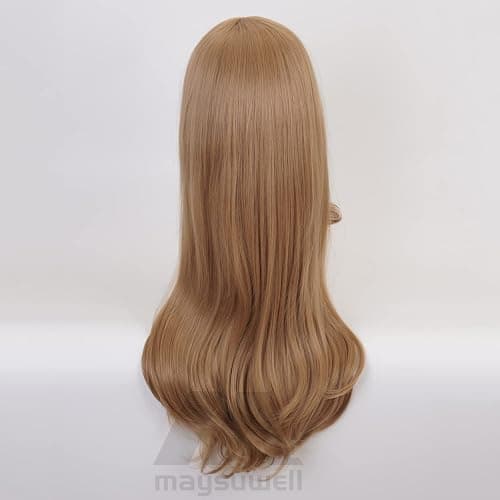 maysuwell Anime Light Brown wig with Bangs Long Wavy Hair Women's Loose Wig Heat-Resistant Fiber Wig Halloween,Christmas,Comic con,Game Show thumbnail 4