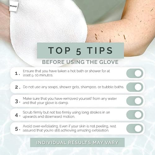 Wildpier Beauty Deep Exfoliating Glove - Biodegradable Viscose, Body Exfoliator Improves Skin Texture, Exfoliating Face Scrub Reduces Acne, Dead Skin Remover for Body, Body Scrubber Exfoliator thumbnail 4