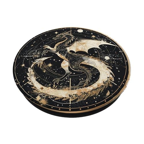 Book Dragon Librarian Mythical Creature Flame Wyvern Fantasy PopSockets Adhesive PopGrip thumbnail 2