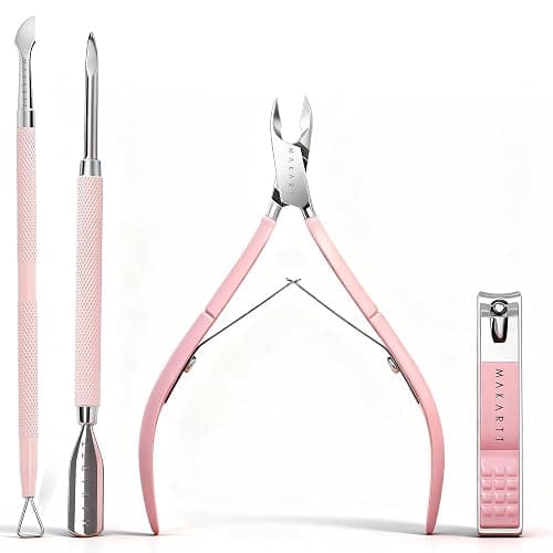 Makartt Pink Cuticle Trimmer Set with 2 Pushers, Nail Clipper & Nipper | Stainless Steel, Manicure Tools Kit for Women, Sharp, Ergonomic & Portable thumbnail 9