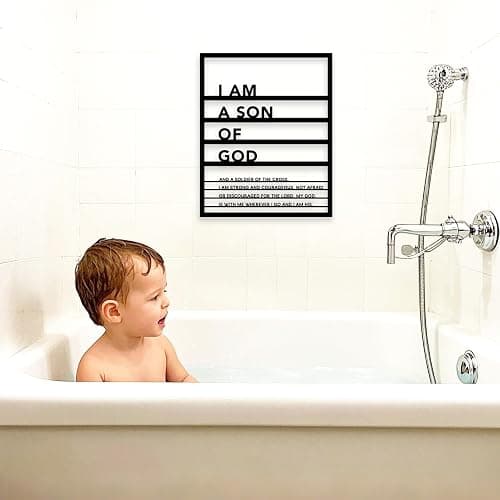 Metal Teen Boy Room Wall Decor I Am a Son of God Wall Art Sign for Boys Bedroom Playroom living Room Bathroom Motivational Sculptures Black thumbnail 5