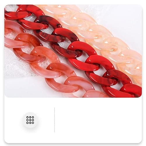 GSHLLO 60cm Resin Bag Strap Handbag Chain Replacement Purse Strap Extenders Shoulder Tote Bag Chains DIY Bag Making Acessories with Lobster Claw Clasps thumbnail 3