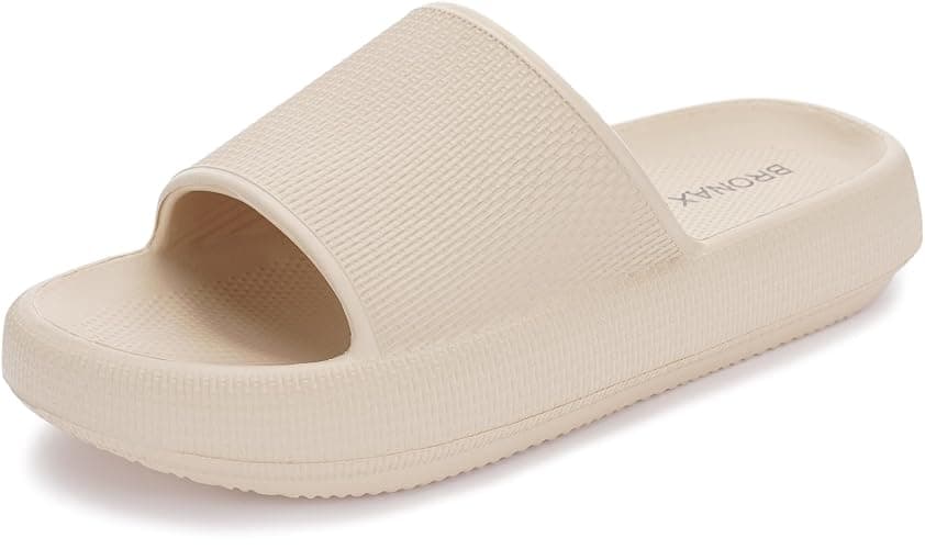 BRONAX Pillow Slippers for Women and Men | House Slides Shower Sandals | Cushioned Thick Sole - Image 1
