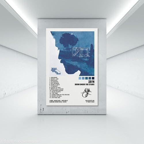 GOLLO Zayn Poster Room Under The Stairs Music Album Cover Posters for Room Canvas Wall Art Bedroom Decor 12x18inch(30x45cm), Unframe-style-4 thumbnail 7