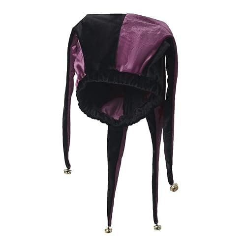 ANDHOM The Middle Ages Jester Cosplay Hat Medieval Clown Cape Bells Adult Joker Halloween Carnival Party Hat thumbnail 2