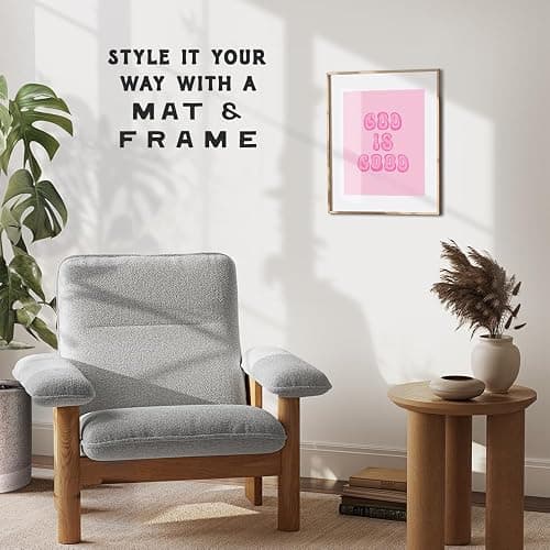 Pink Preppy Christian Wall Decor - God is Good Aesthetic Wall Decor for Women, Woman, Teen Girls - Vintage Retro Religious Gifts - Funky Chic Home Decor Trendy Stuff - 70s Cute Bedroom God Wall Decor thumbnail 6