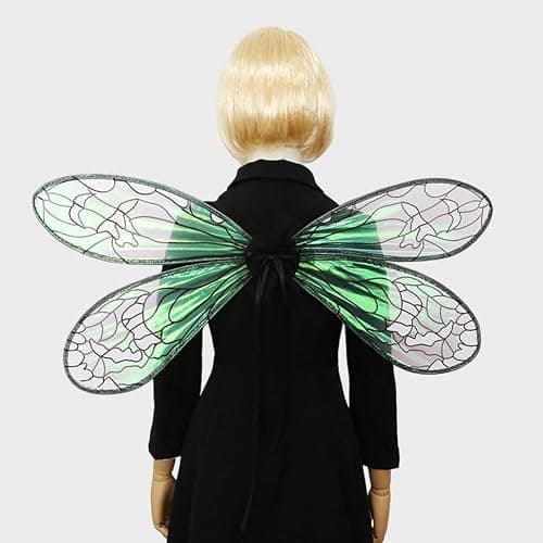 Fairy Wings Costume for Women, Dragonfly Wings Princess Angel Elf Dress Up Accessories for Halloween Party thumbnail 5
