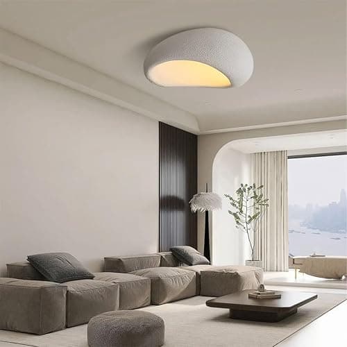 HEYUN Wabi-sabi Deckenlampe Moderne E27 Polyethylen-Lampenschirm Harz Deckenleuchte Kreative Lampe Decke Für Schlafzimmer Esszimmer Wohnzimmer Flur Innenbeleuchtung(A,40) - A - 40 thumbnail 2