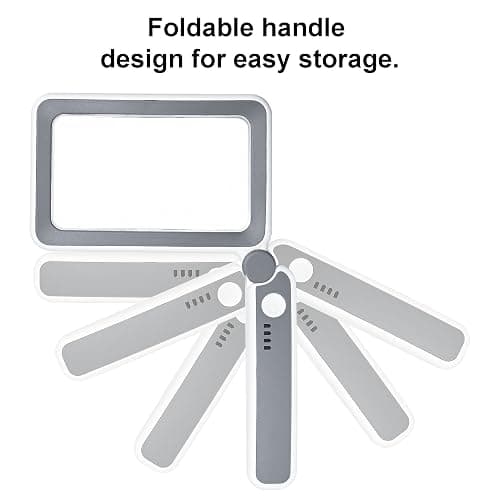 Rechargeable LED Magnifying Glass for Reading Books, Bible & Small Print, 4X Optical-Grade Rectangular Lens with 3 Adjustable Brightness Levels, USB-C Foldable Magnifier Gift for Seniors, Low Vision thumbnail 6