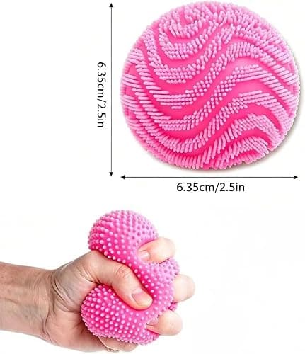 Fuzz Ball Squishy Stress Ball, Stress Fun Desk Fuzz Squeeze Ball, Squishy Ball Calming Tactile Grip for Focus & Relaxation (Blue) thumbnail 3