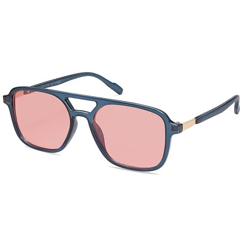 SOJOS Retro Aviator Sunglasses for Women Men,Trendy Rectangle Womens Mens Shades Sun Glasses SJ2202 - Image 1