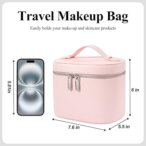 Toiletries bad , Travel Make up Case with Compartments and Handle, Portable Cosmetic Organizer Bags,Toiletry Bag for Women thumbnail 2