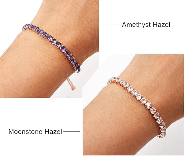 Suyi Tennis Bracelets for Women Cubic Zirconia Bracelet Adjustable Slider Bracelet Jewelry thumbnail 3