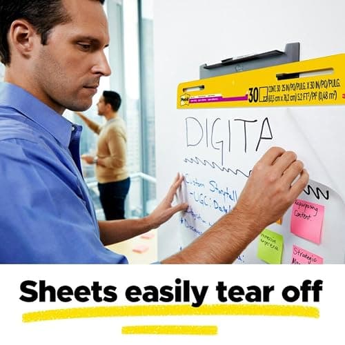 Post-it Super Sticky Easel Pad 25 in x 30 in White 30 Sheets/Pad 2 Pad/Pack Large White Premium Self Stick Flip Chart Paper Super Sticking Power (559) thumbnail 7