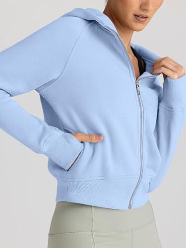 Trendy Queen Womens Zip Up Hoodies Jackets Cropped Sweatshirts Fleece Fall Outfits Casual Comfy Y2k Tops Winter Clothes 2025 thumbnail 4