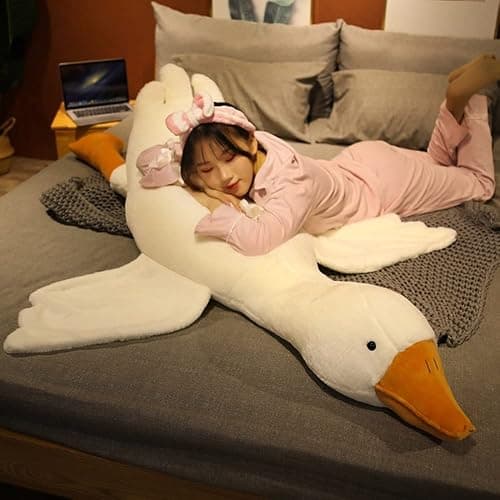 Goose Stuffed Animal Pillow Toy, Cute Giant White Goose Stuffed Animal Duck Plush,Swan White,It's a for Everyone. thumbnail 8