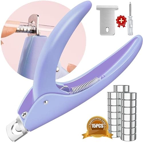 Light Purple Nail Clippers with Magnets Sizers for Acrylic Nails, Artificial Fake Nail False Nail Tip Cutter Trimmer Manicure Pedicure Sharp Blade Clip Tool For Salon Home Art Beauty - Image 1
