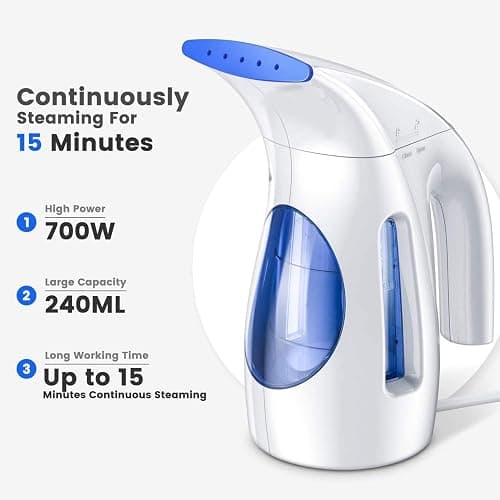 HiLIFE Steamer for Clothes, Portable Handheld Design, 240ml Big Capacity, 700W, Strong Penetrating Steam, Removes Wrinkle, for Home, Office(ONLY FOR 120V) thumbnail 3