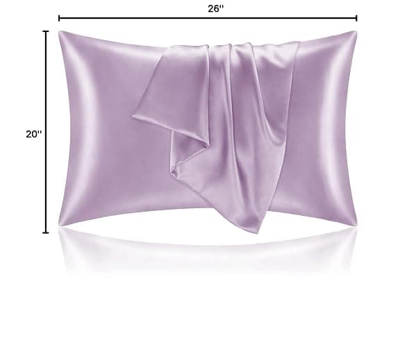 BEDELITE Satin Pillowcase for Hair and Skin, Super Soft and Cooling Similar to Silk Pillow Cases 2 Pack with Envelope Closure, Gift for Women Men(20"x26" Standard Size, Lavender) thumbnail 3