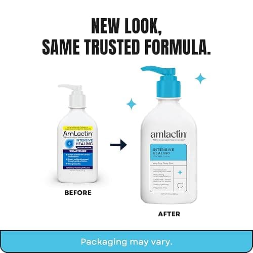 AmLactin Intensive Healing Body Lotion - Therapeutic Lotion for Extremely Dry Skin - No-Scrub Exfoliator and Moisturizer with 15% Lactic Acid AHA and Ceramides, 7.9 oz (Packaging May Vary) thumbnail 2