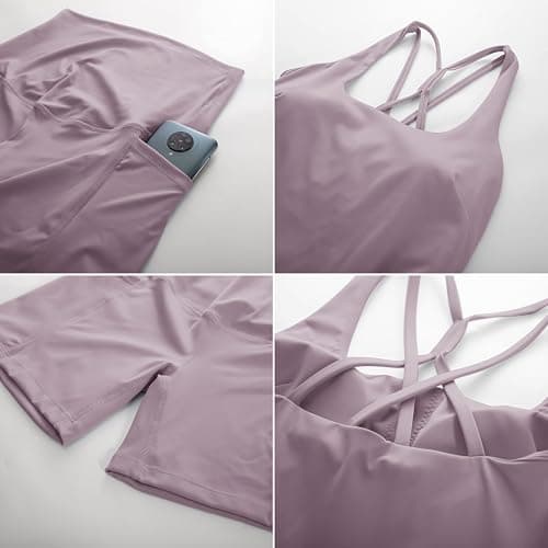 Maacie Maternity Tennis Dress with Shorts, Athletic Dress with Pocket | Workout Dress with Built in Bra, Detachable Shorts, Scoop Neck Sleeveless Dress, A-line Golf Dress,Pregnancy,Outdoor thumbnail 5