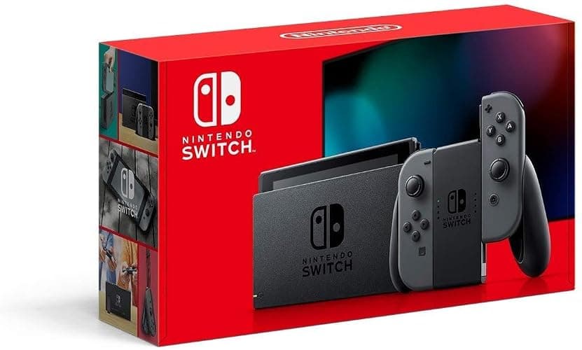 Nintendo Switch Game Console - Black (HAC-001(-01) w/ OEM Gray Joy Cons (Renewed) - Image 1
